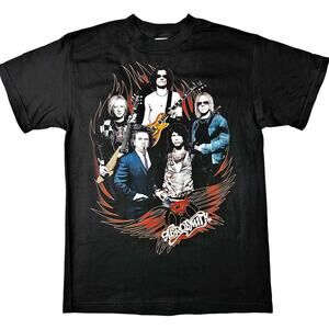 NEW Aerosmith World Tour 2009 Group Pic Graphic Tee Men M